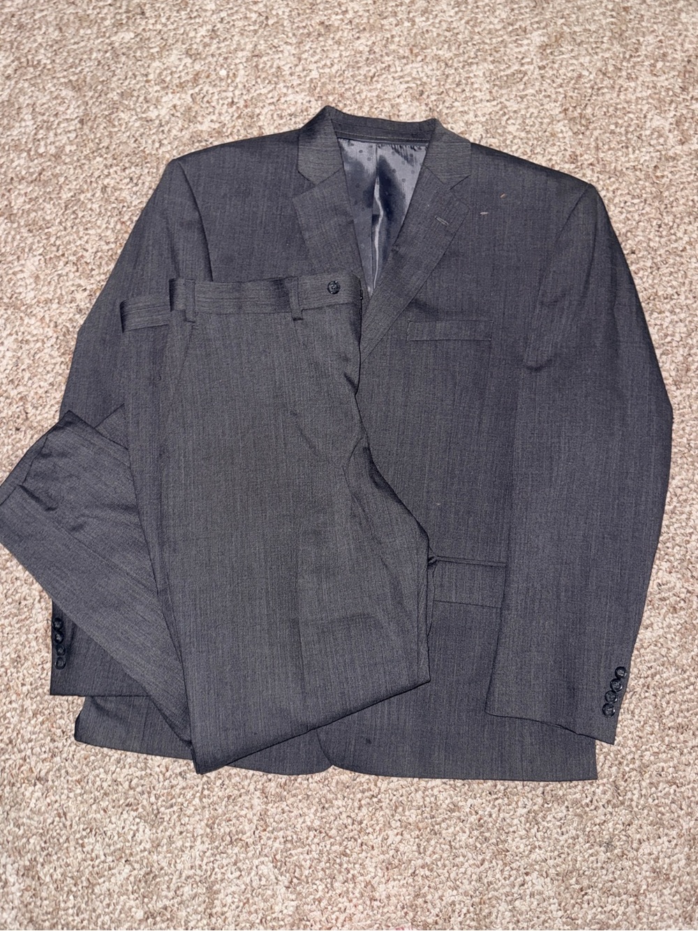 Perry Ellis Men's Dark Charcoal Gray Two-Piece Suit